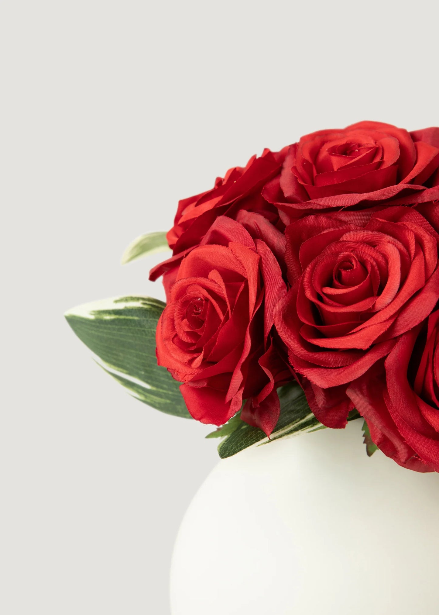 Fake Rose Flower Bouquet in Red - 11"