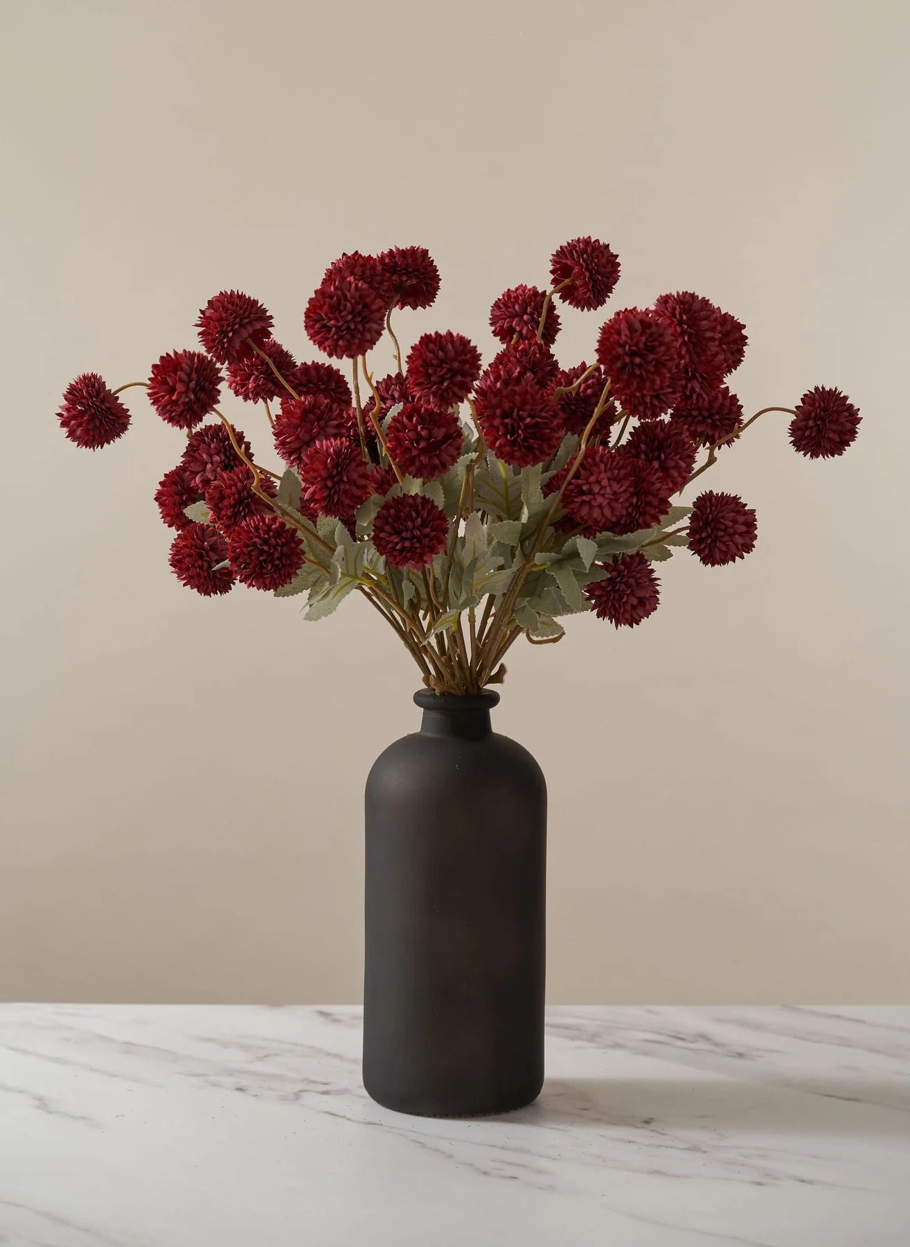 Faux Kiku Flower - White (10 Stems / 50 heads)