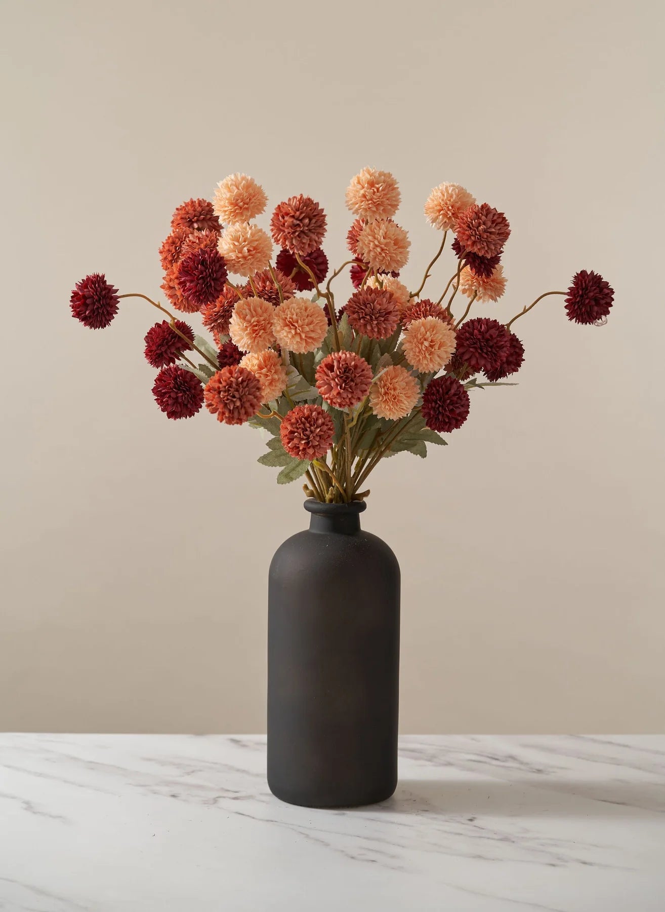 Faux Kiku Flower - White (10 Stems / 50 heads)